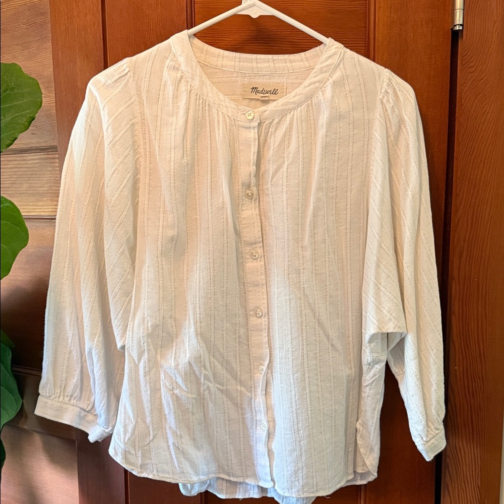 Madewell metallic thread Button-Up Shirt